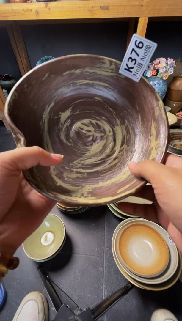 瓷片?****?k376手刷陶泥异型盘