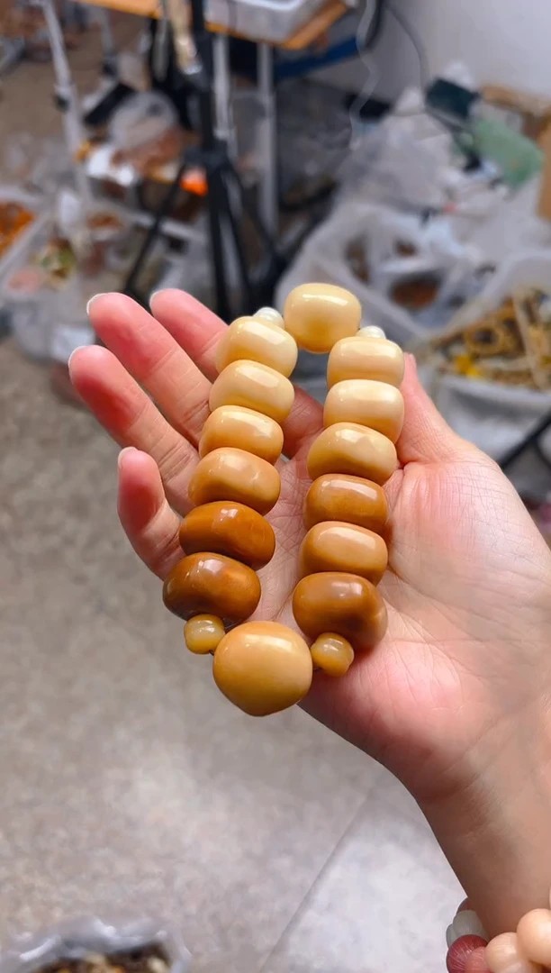 吊坠菩提根/象牙果渐变风化豆腐双排单圈