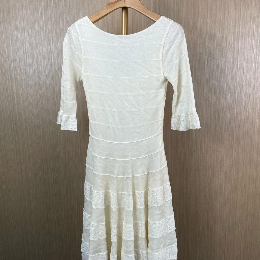 99新 DIOR/迪奥 米白色针织连衣裙 34 15396988