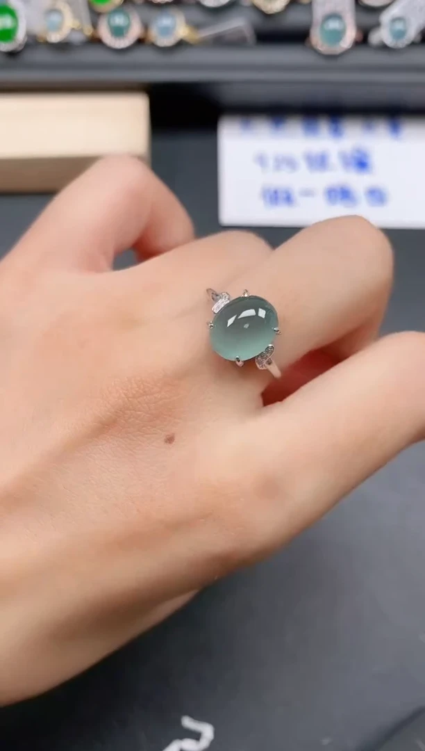 银S925镶嵌戒指翡翠111
