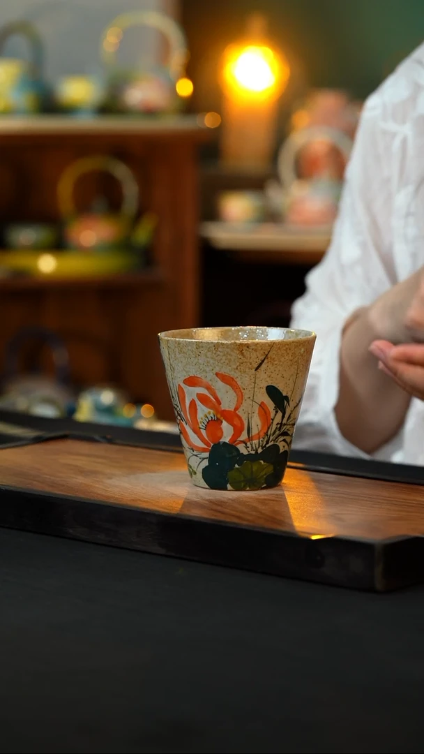 杯手绘心瓷陶瓷浮力