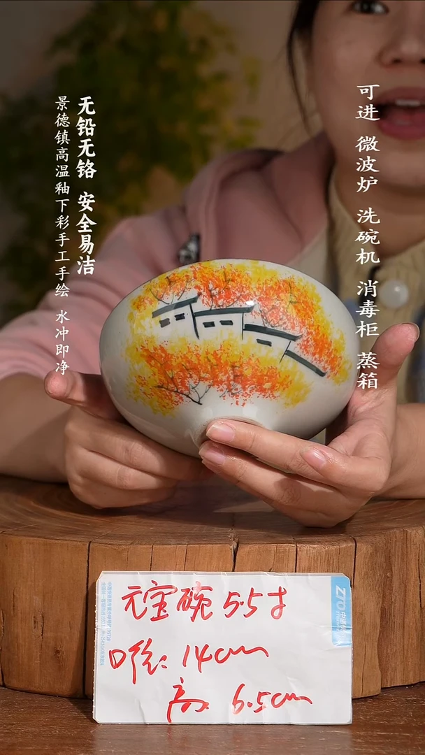 碗瓷景德镇高温瓷釉下彩手绘陶瓷