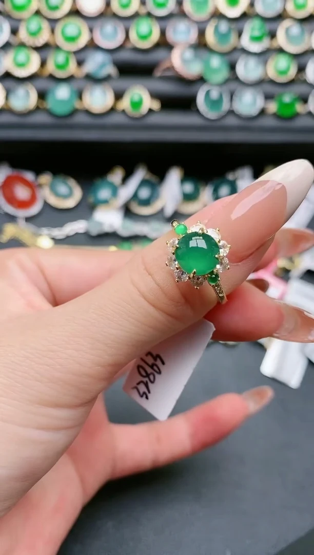 【闪购商品】翡翠戒指银S925镶嵌11111
