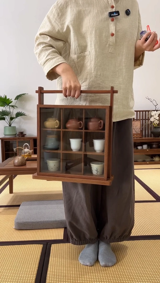 黑胡桃木提梁九宫格