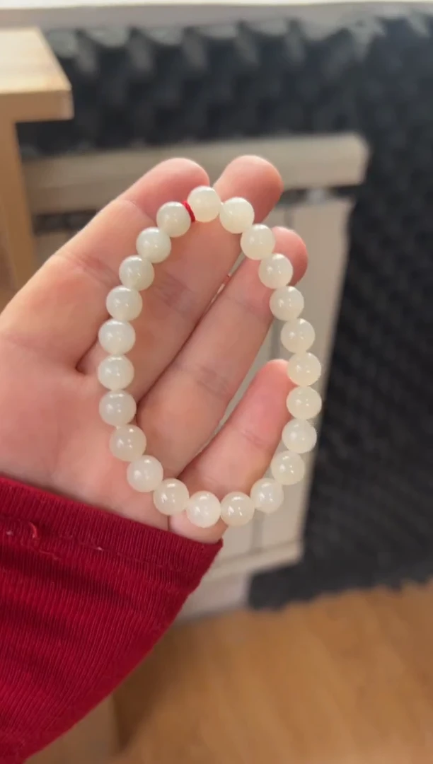 未镶嵌手串和田玉于田白玉手串卡8
