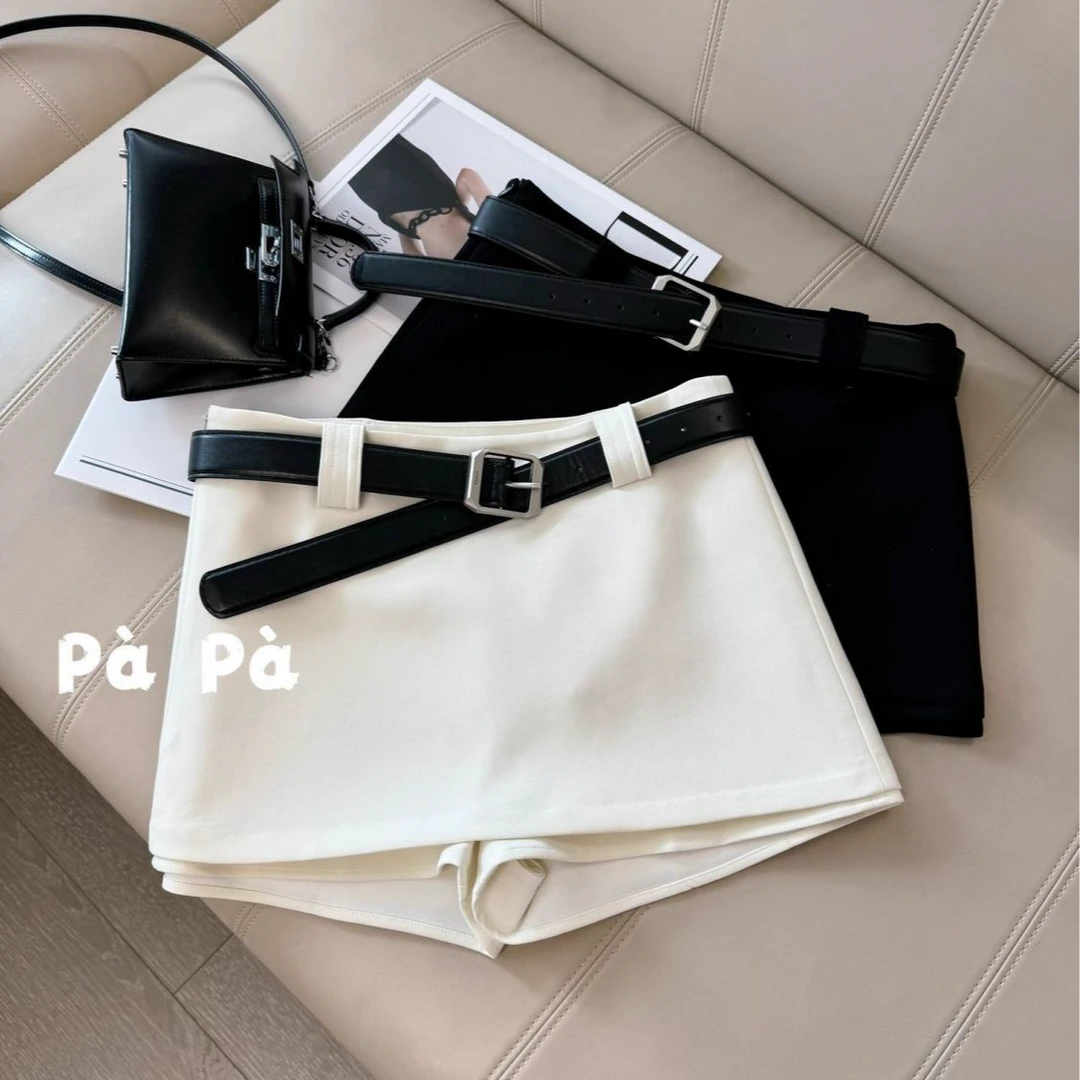 2025秋季新款白色休闲百搭半身裙女显瘦包臀垂感西装a字短裙裤