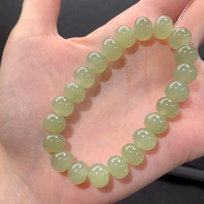 【漫漫专享】Q80A晴水和田玉上品青海料算盘时尚珠和田玉手串