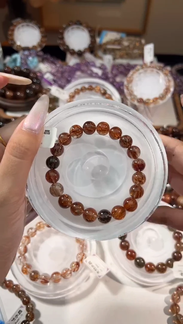 水晶手串未镶嵌黑金超七9+