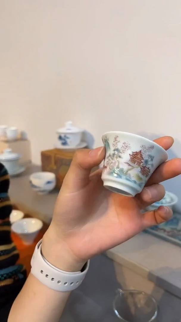 景德镇高温烧小马蹄山水