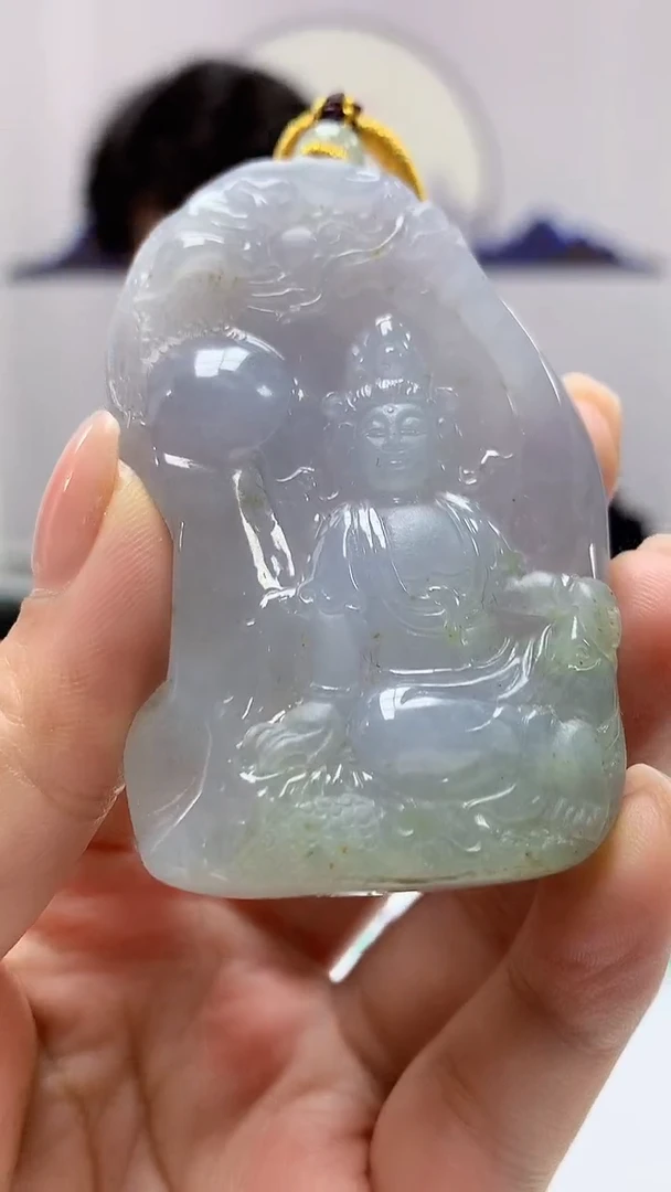 【闪购商品】定制翡翠未镶嵌5145ms-毛货131观音赠珠链