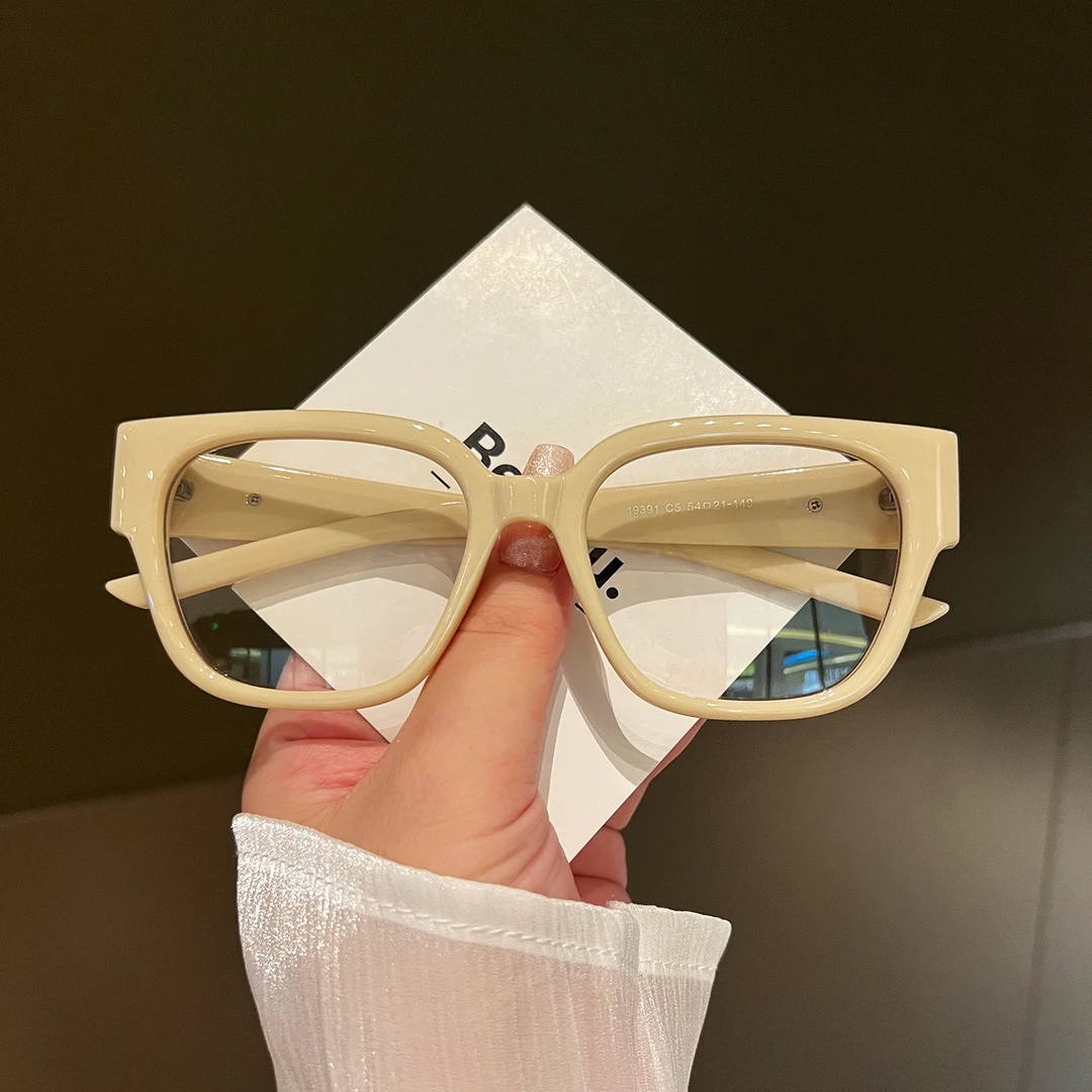 多边形变色防蓝光眼镜时尚高级感素颜TR眼镜框架男女潮太阳镜遮阳