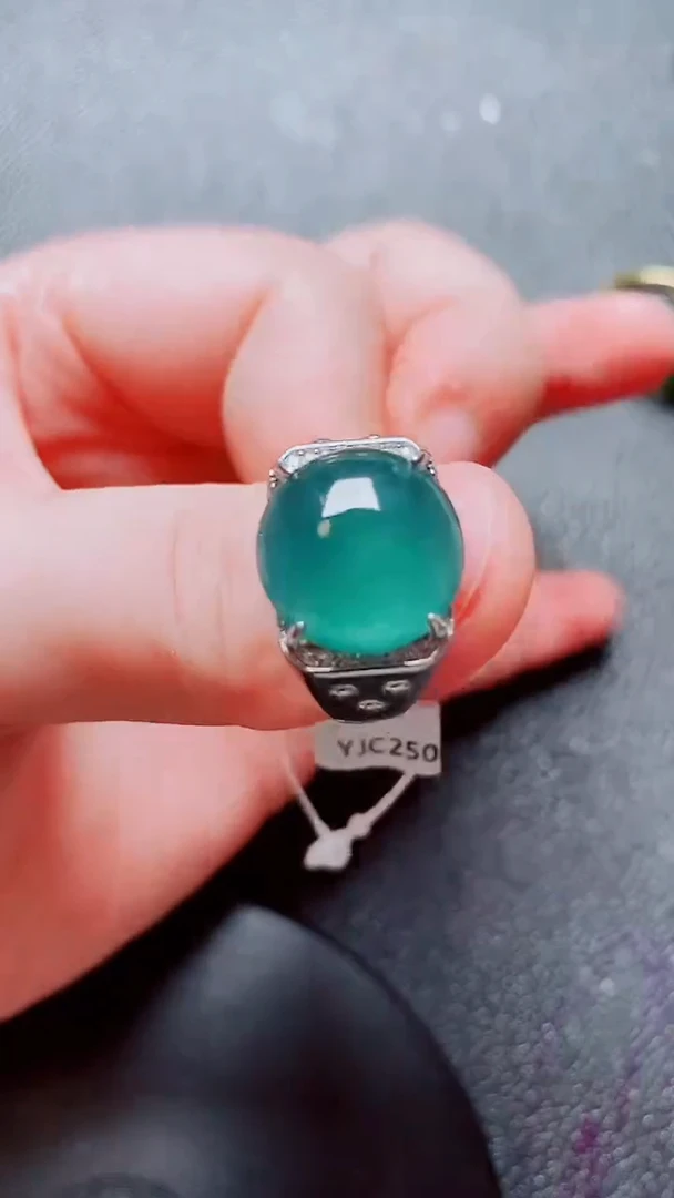 银S925镶嵌戒指翡翠翡翠