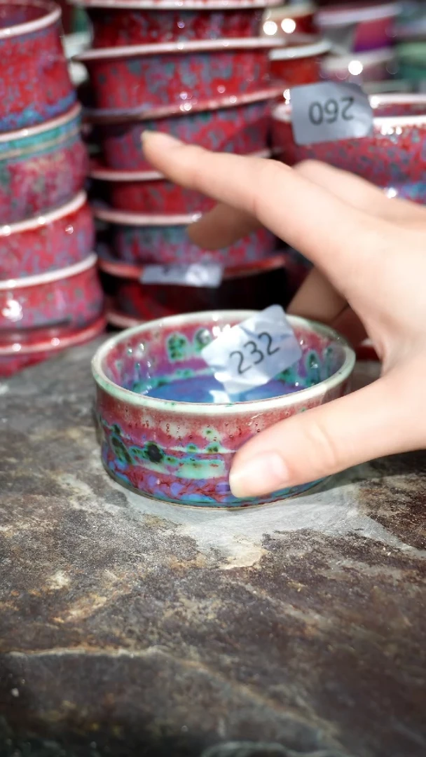 摆件陶精品窑变钧瓷茶器