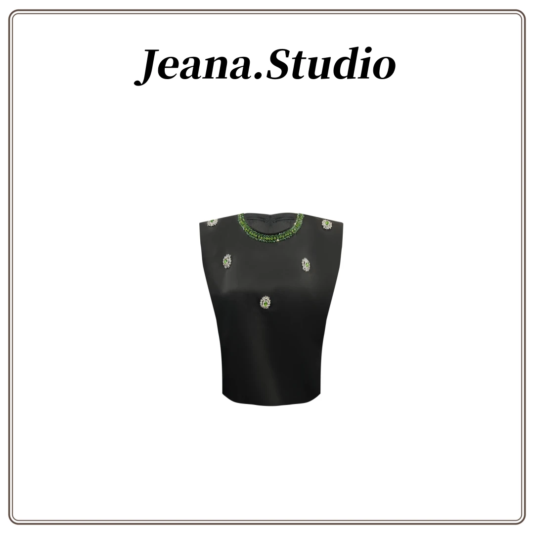【Jeana.Studio】原创设计【宝石】重工垫肩无袖上衣