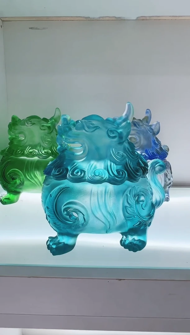 手工艺品琉璃古法琉璃大号狻猊香炉