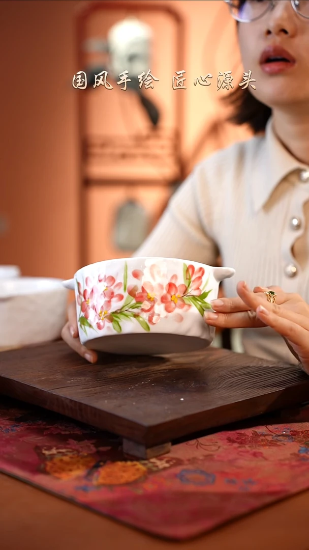 陶瓷景德镇高温釉中彩餐具（无毒无铅无镉）孤品款