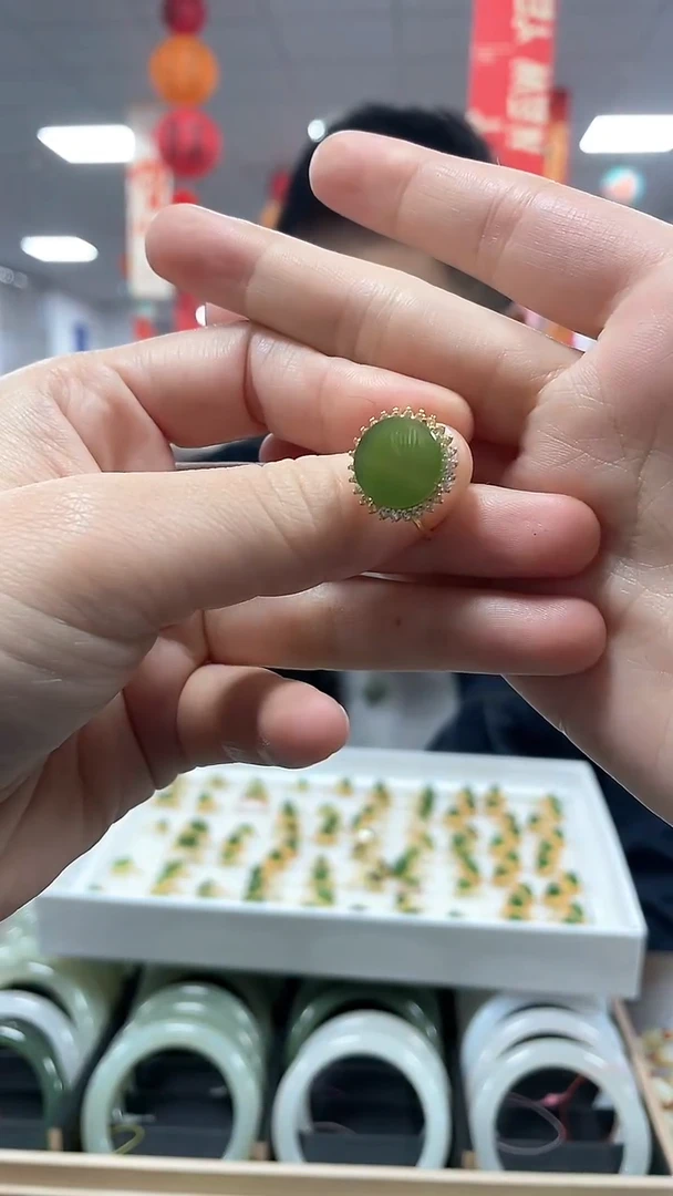【闪购商品】和田玉戒指银S925镶嵌戒指一件