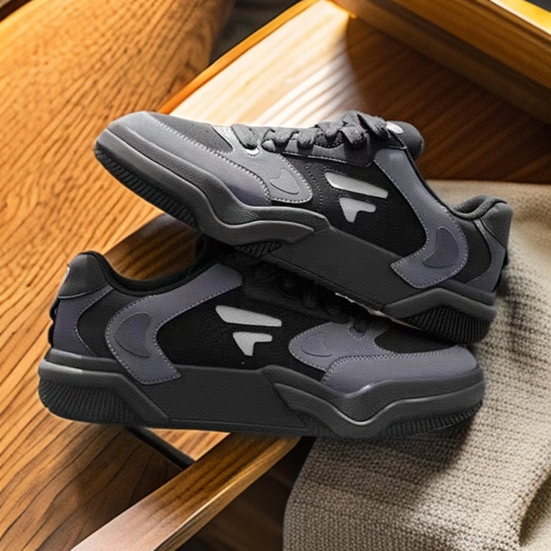 【双11狂欢】FILA斐乐黑舞鞋男低帮滑板鞋防滑运动鞋T12M442309F