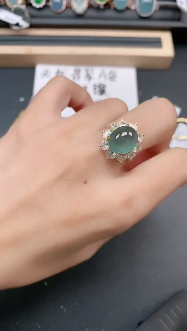 银S925镶嵌戒指翡翠1111