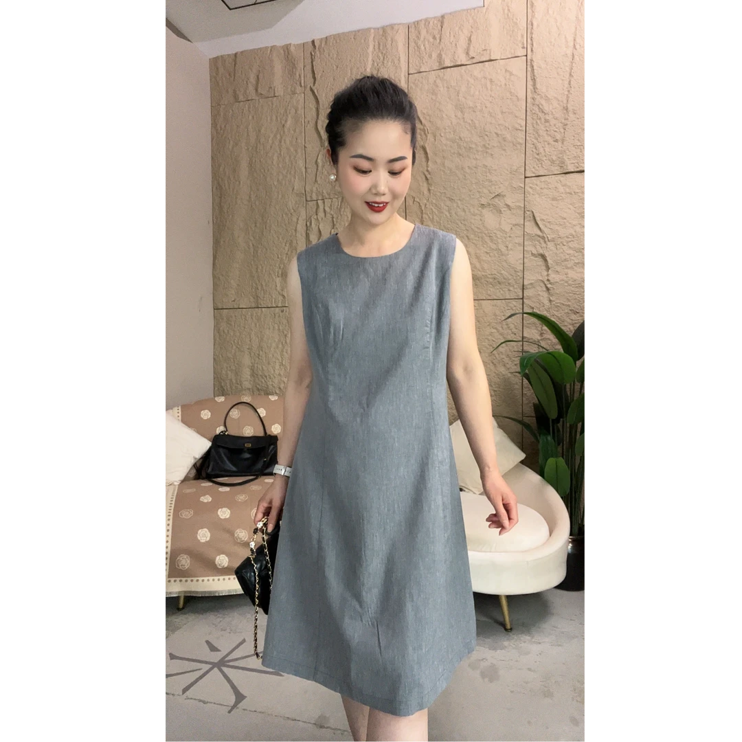 2025夏季亚麻天丝-经典气质优雅显瘦女神背心裙