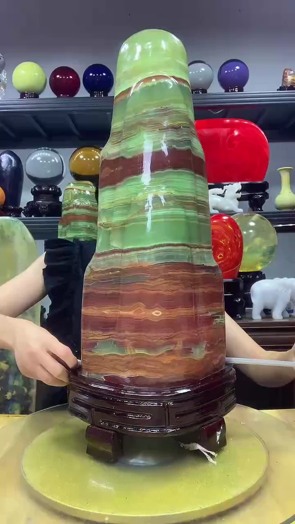 石材<鸿运当头>高档家居摆件博古架摆件