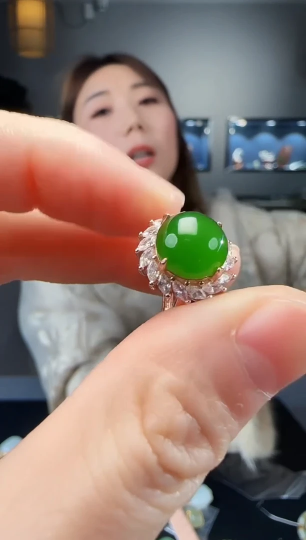 【闪购商品】和田玉戒指银S925镶嵌1