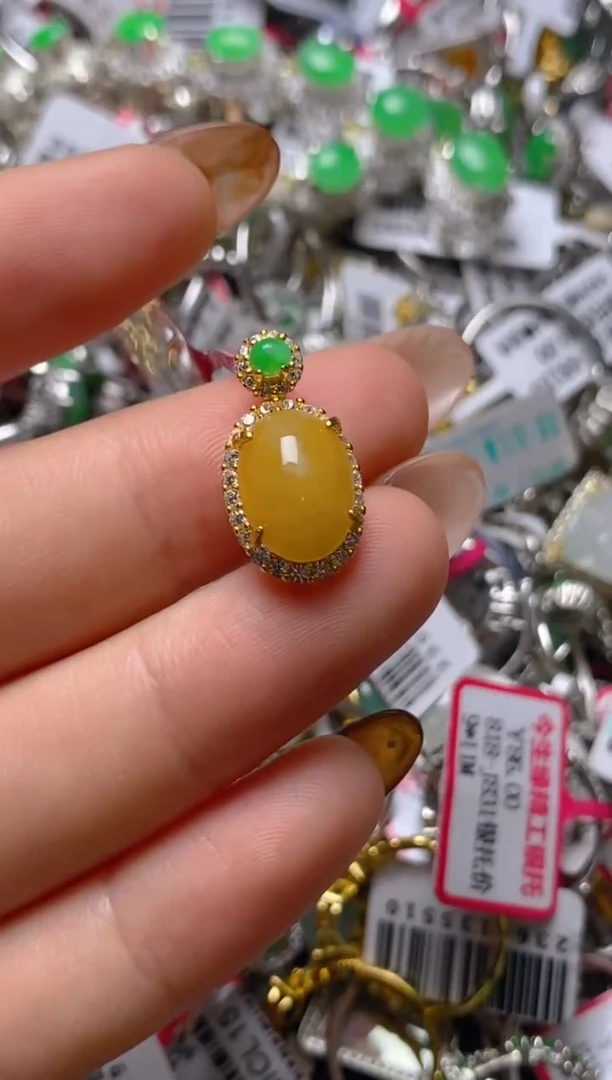 银S925镶嵌戒指翡翠百内无证书