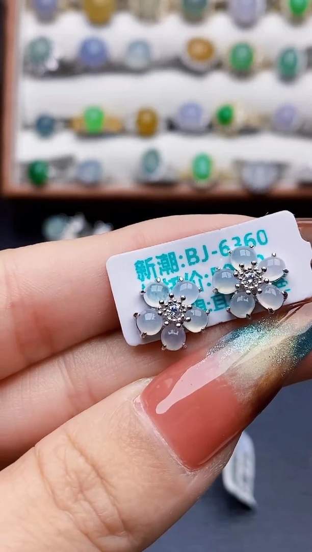 银S925镶嵌戒指翡翠0657