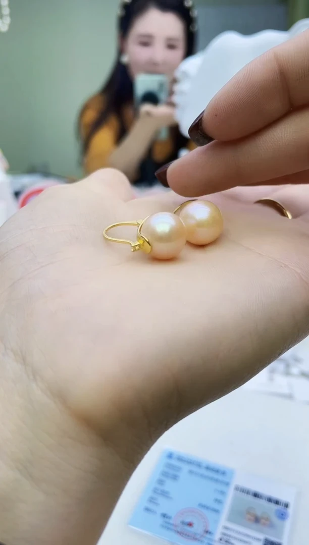 未镶嵌耳饰淡水珍珠中国红色系 茶壶