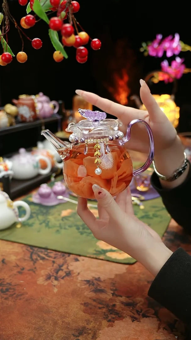 【闪购商品】紫色铃兰花茶壶+链子