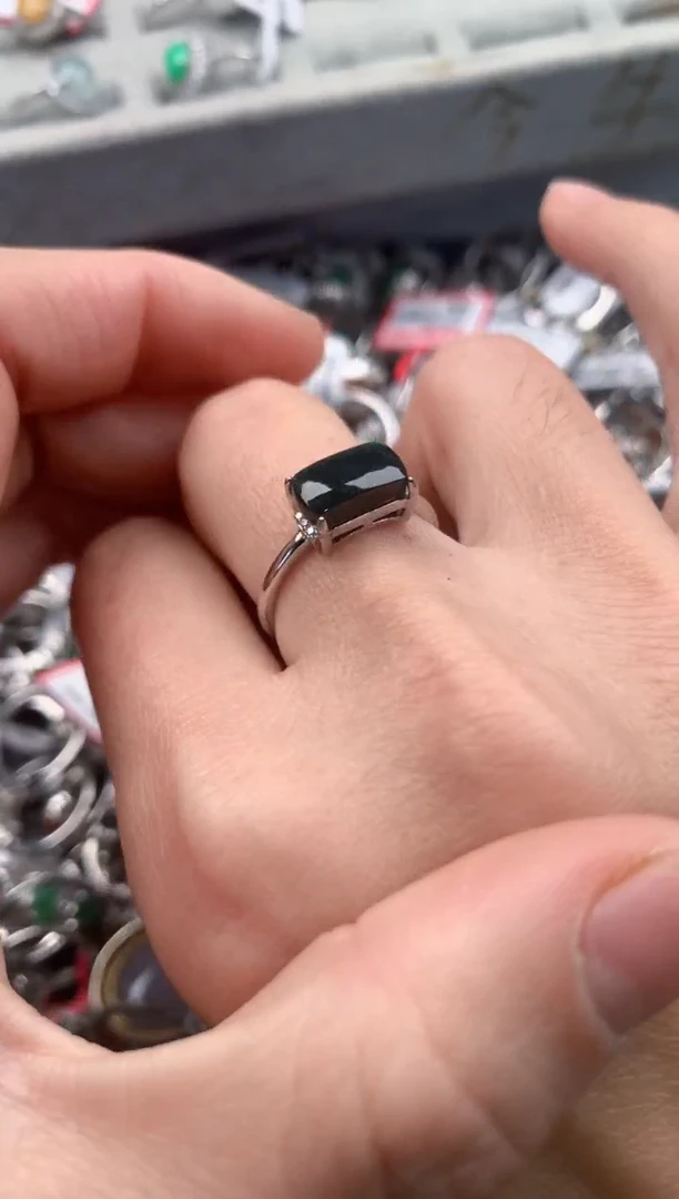 银S925镶嵌戒指翡翠3                             1