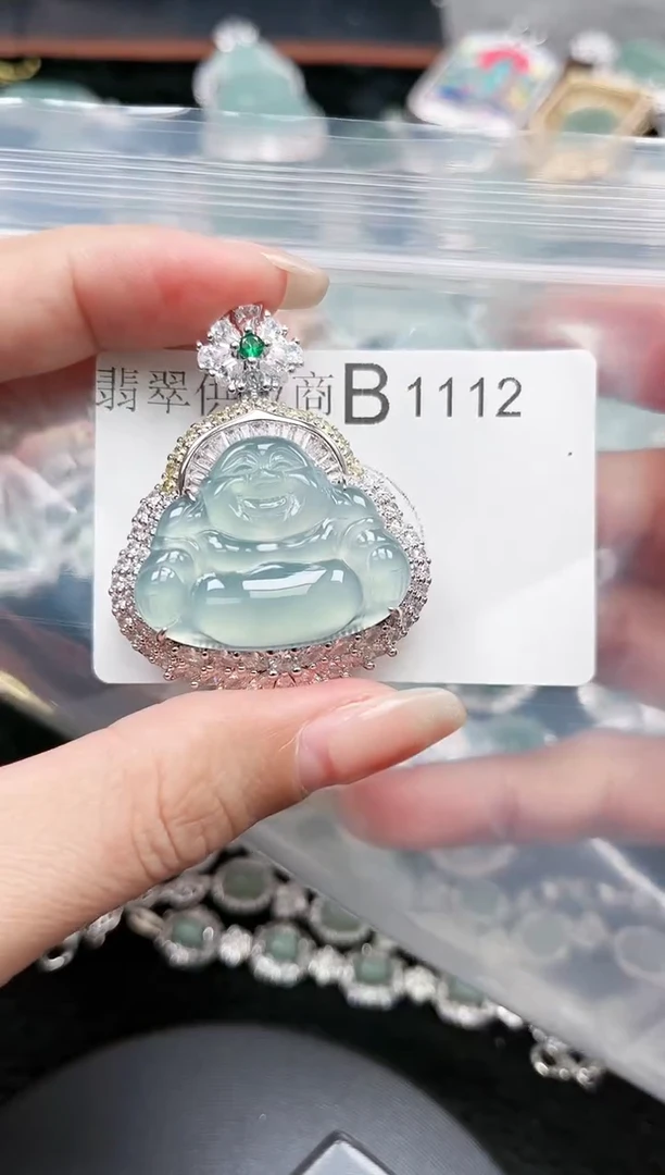 【闪购商品】翡翠颈饰未镶嵌赠皮绳1112