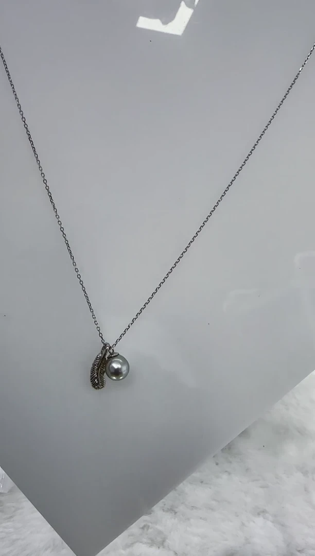 【闪购商品】海水珍珠DA银S925镶嵌c722 灰珠套链8