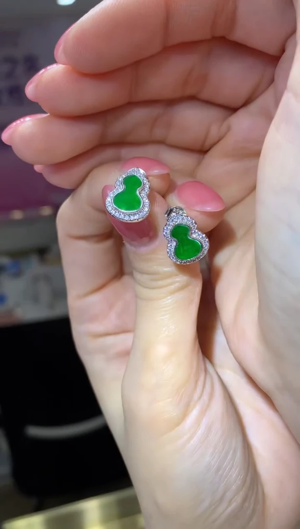 【闪购商品】翡翠耳饰银S925镶嵌|不退不换
