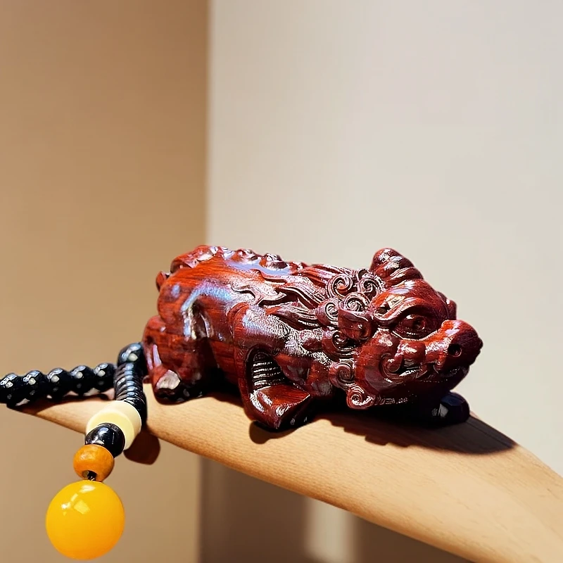 紫檀木【霸王貔貅】实木雕刻手把件摆件文玩手把件