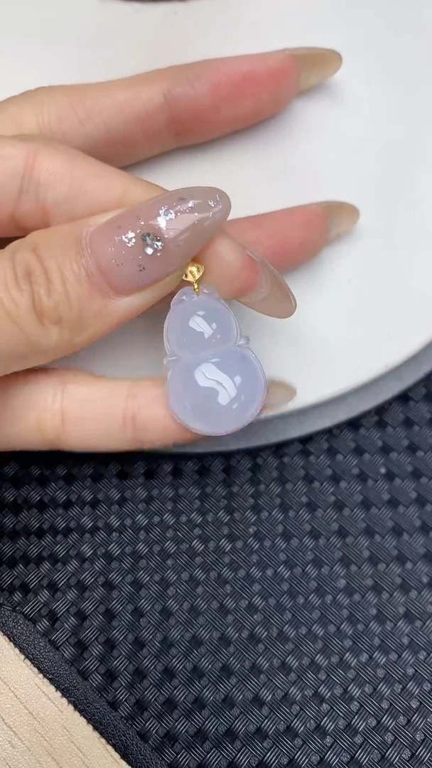 颈饰18K金镶嵌翡翠天然缅甸翡翠a货百元以上9元证书费自理