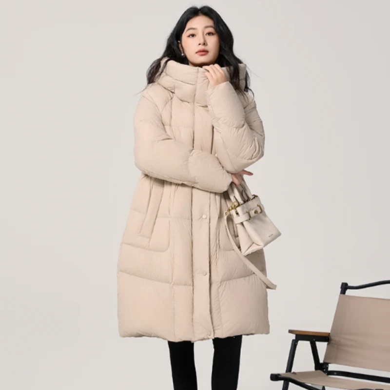 【崔万志年终盛典】连帽韩版宽松中长款泡芙柔软女士羽绒服