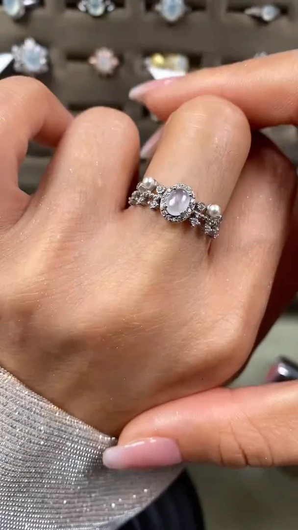 【闪购商品】翡翠戒指银S925镶嵌8307