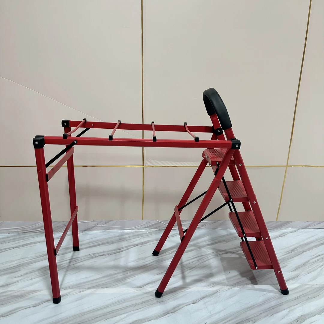 梯子晾衣架多功能家用折叠晾晒加厚折叠式家用折叠梯二合一人字梯