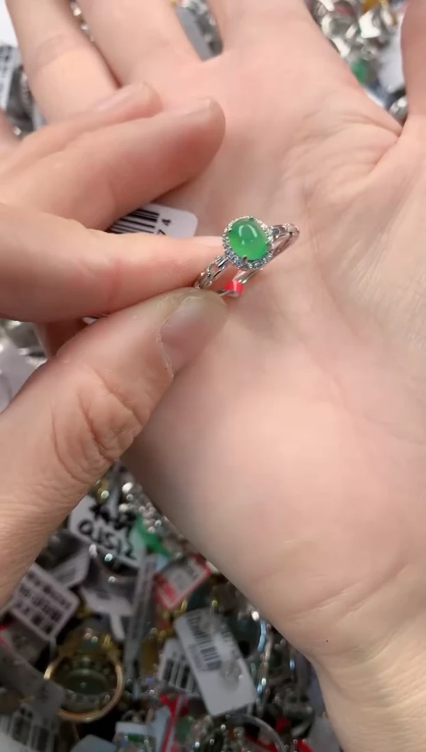 银S925镶嵌戒指翡翠8888-----1