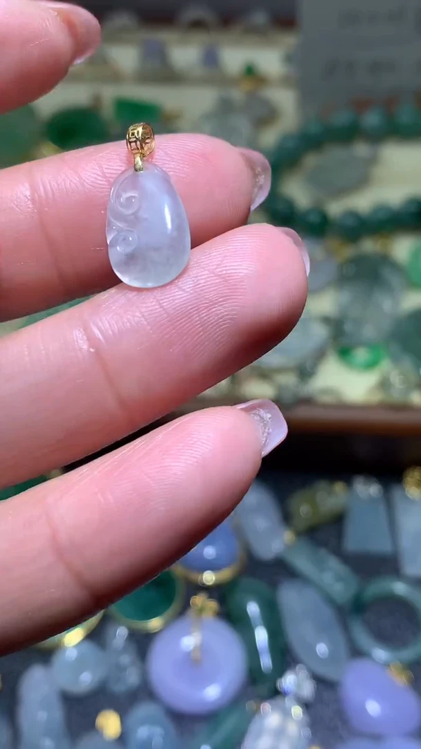 【闪购商品】翡翠颈饰18K金镶嵌0120翡翠吊坠