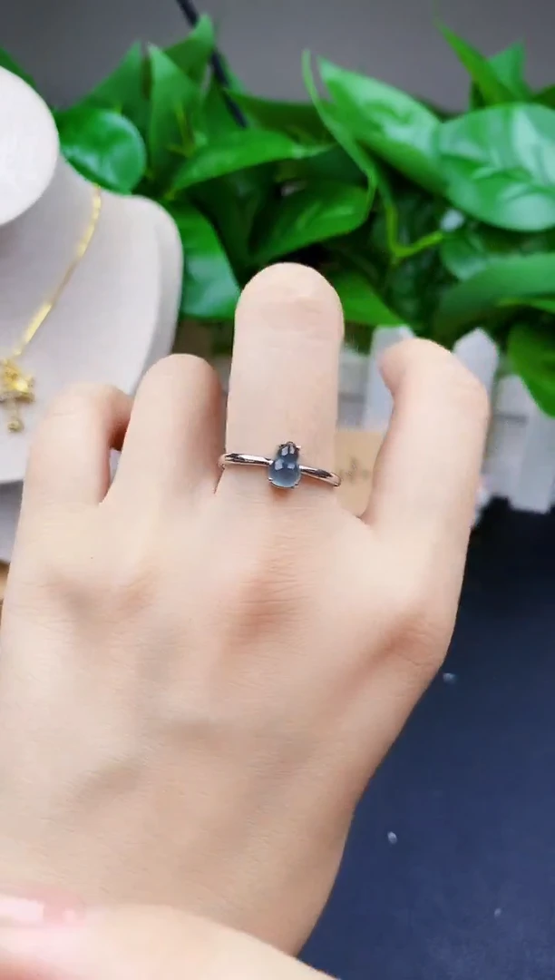 翡翠戒指银S925镶嵌12