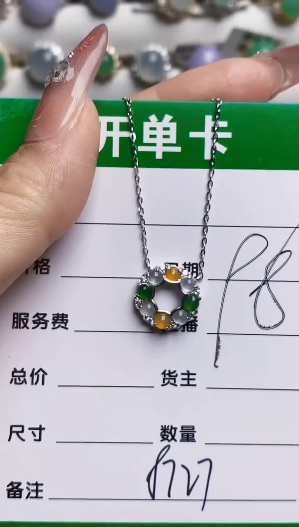 银S925镶嵌戒指翡翠8727