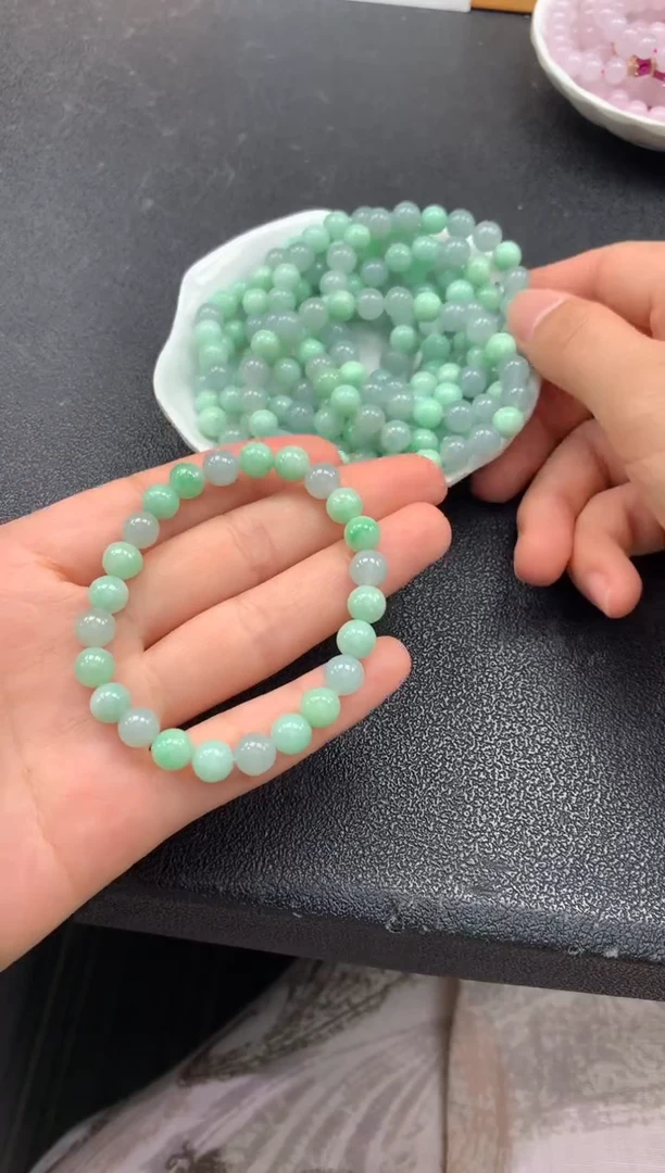 未镶嵌手串翡翠FC500 翡翠双彩手串 多样性发其一