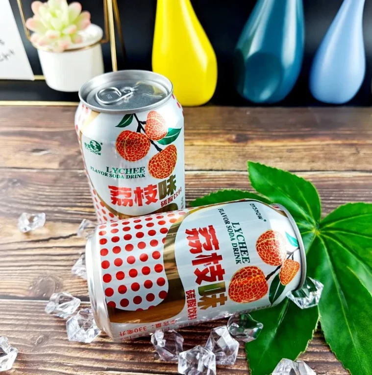 [新日期5罐]隐雪荔枝味汽水东北碳酸饮料0脂肪低能量气泡饮料汽水