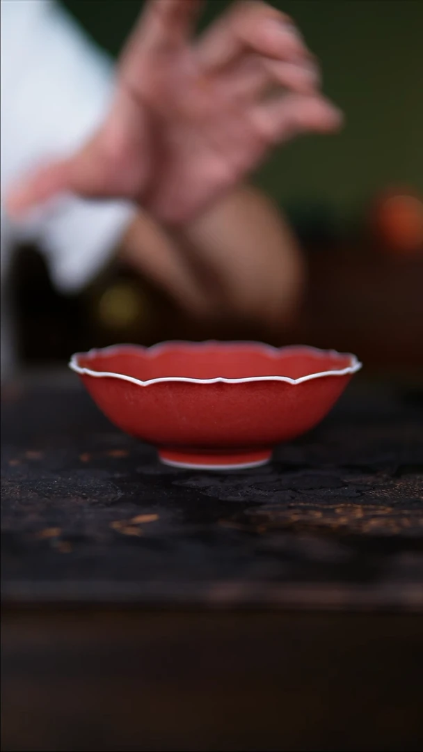 杯子景德镇纯手工陶瓷豇豆红