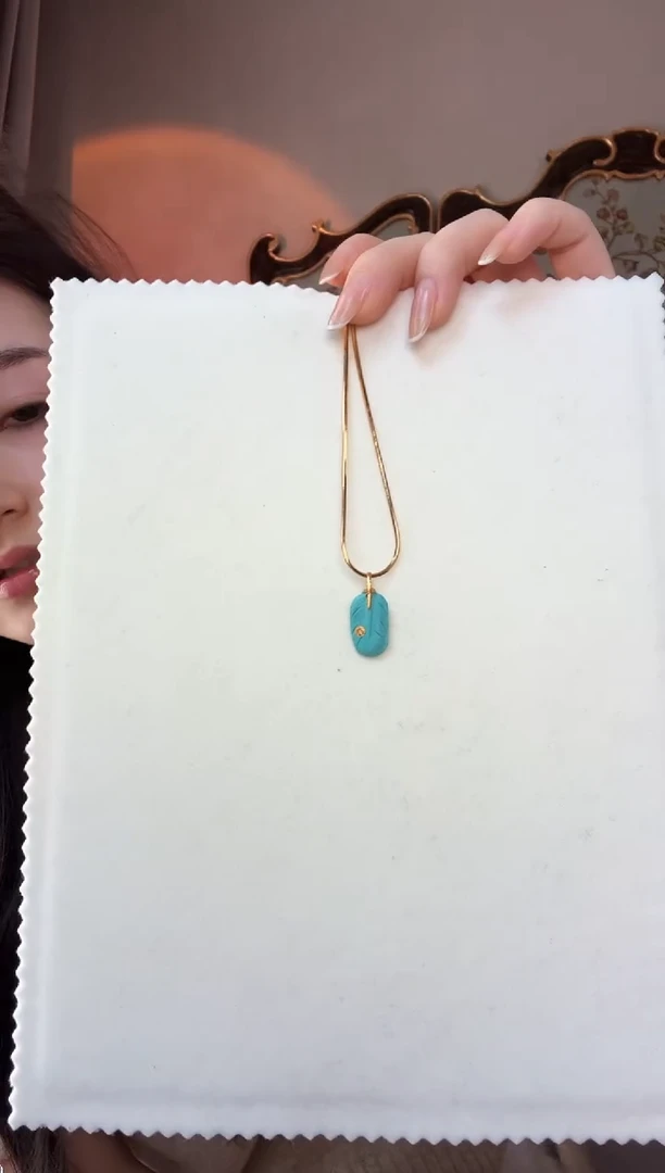 【闪购商品】绿松石颈饰未镶嵌羽毛绿松石吊坠