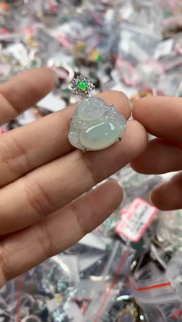 银S925镶嵌戒指翡翠12               6