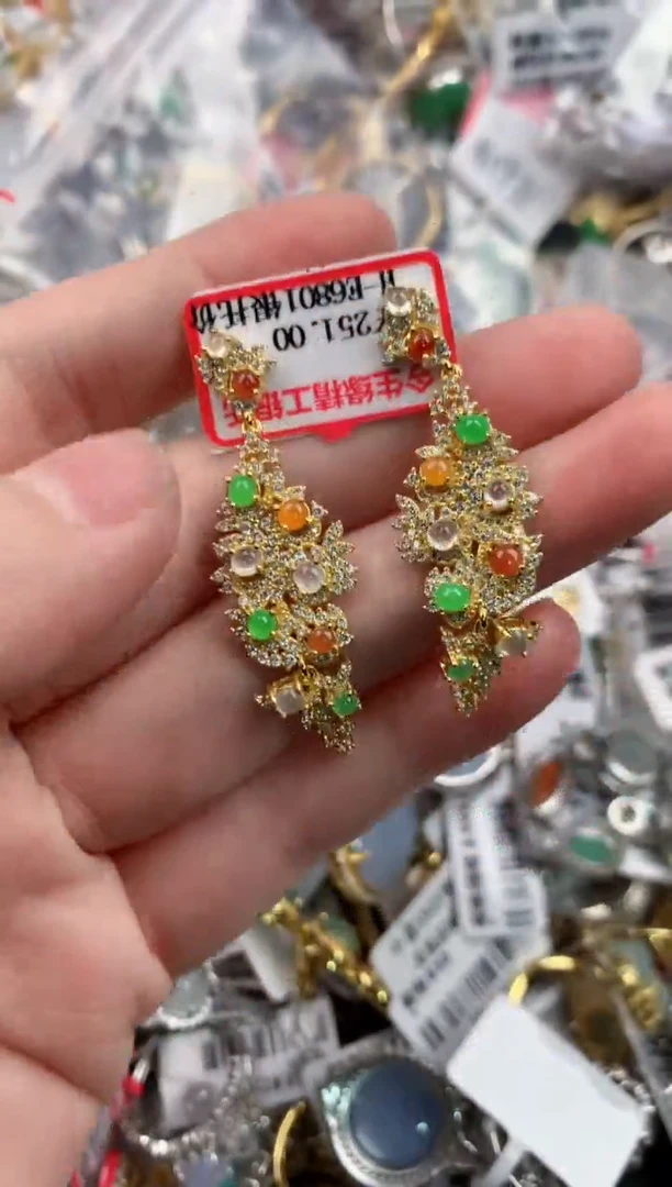 银S925镶嵌戒指翡翠9999----10