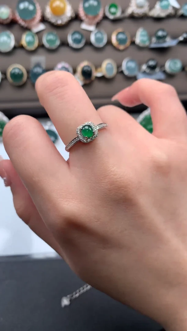 【闪购商品】翡翠戒指银S925镶嵌512451